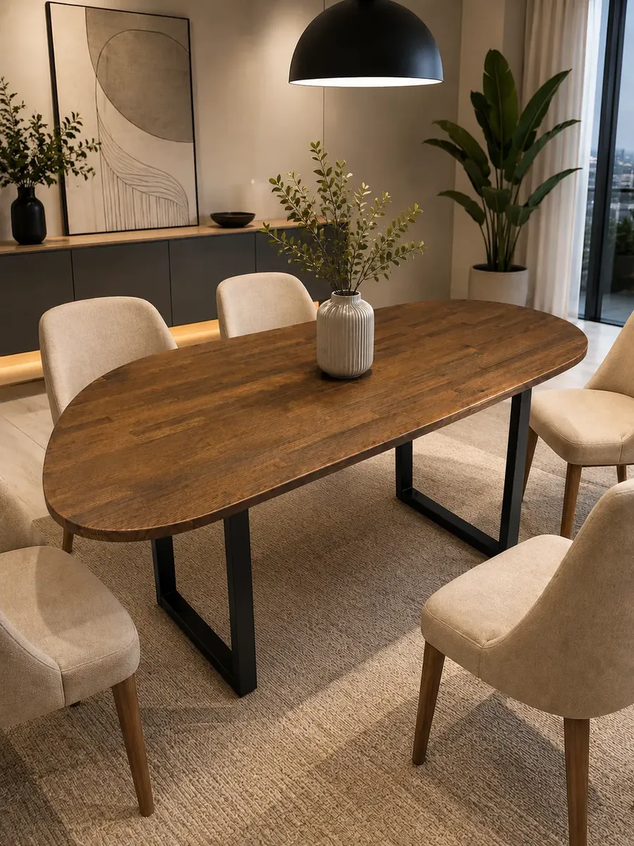 Mesa luxuosa envelopada com película transparente